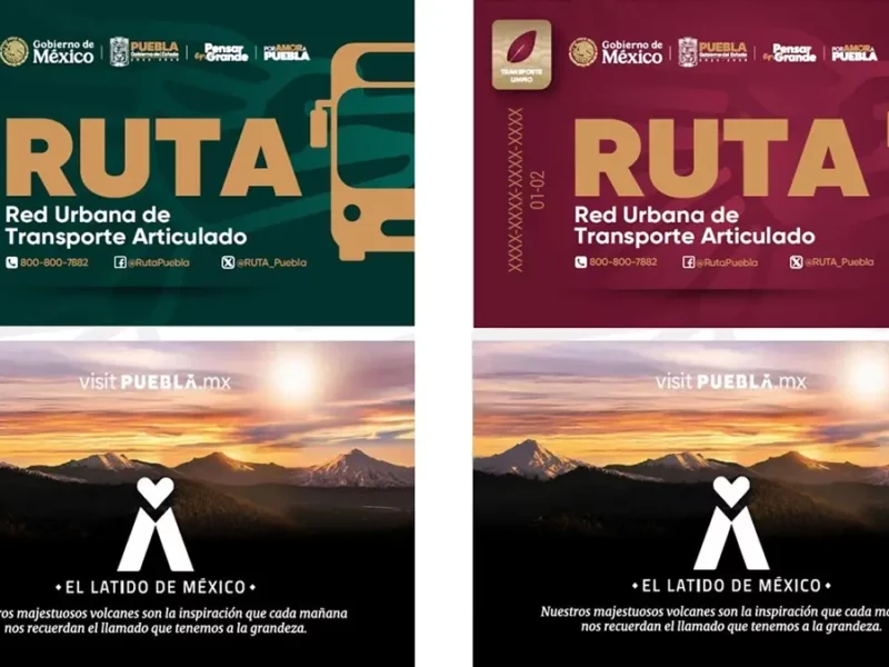 Estas serán las nuevas tarjetas de RUTA Puebla 