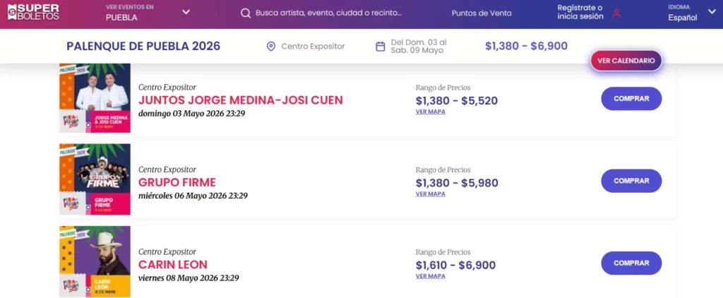 Los precios de los boletos del palenque de la Feria de Puebla 2026 dependen de si son VIP, preferente o general.