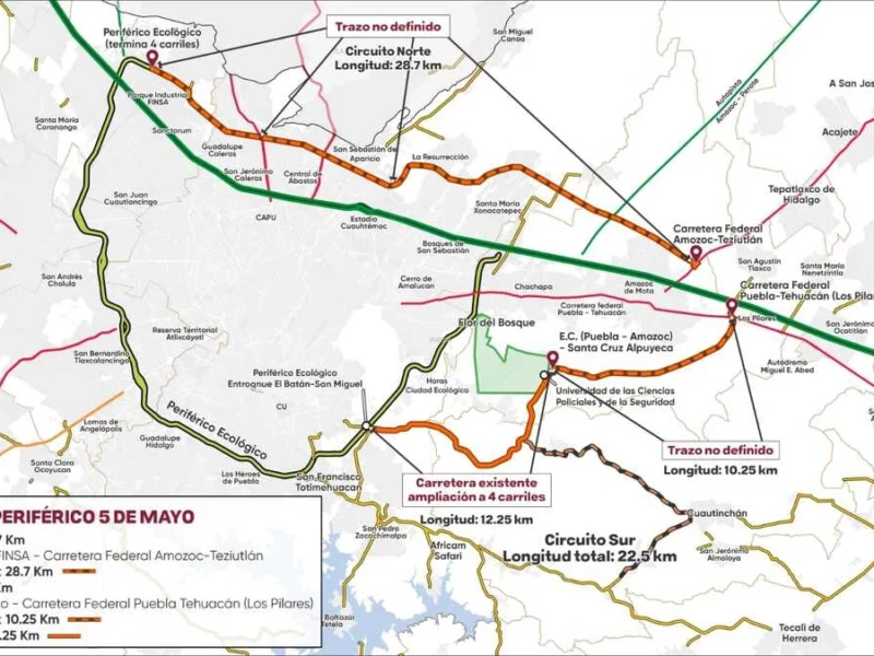 Construirán siete puentes vehiculares para el Periférico 5 de Mayo