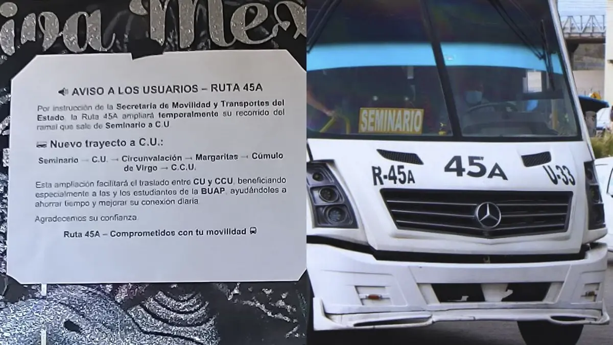 Ante demanda estudiantil, Ruta 45A tendrá nuevo recorrido al CCU en Puebla 