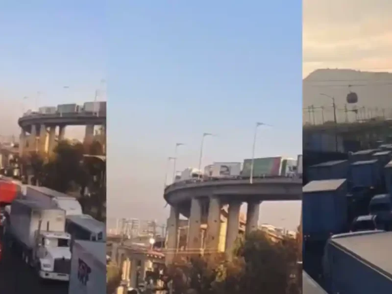 Fotos del caos vial provocado en la México-Puebla por trabajos del Trolebús.