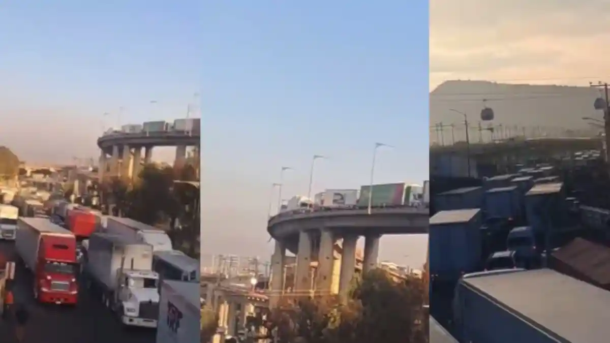 Fotos del caos vial provocado en la México-Puebla por trabajos del Trolebús.