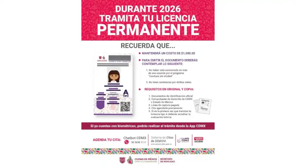 Imagen con información sobre la licencia permanente.