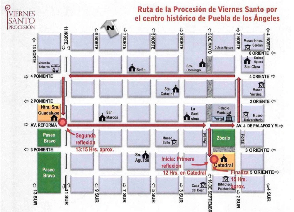 El recorrido de la Procesión de 2026 en Puebla iniciará y terminará en la Catedral.