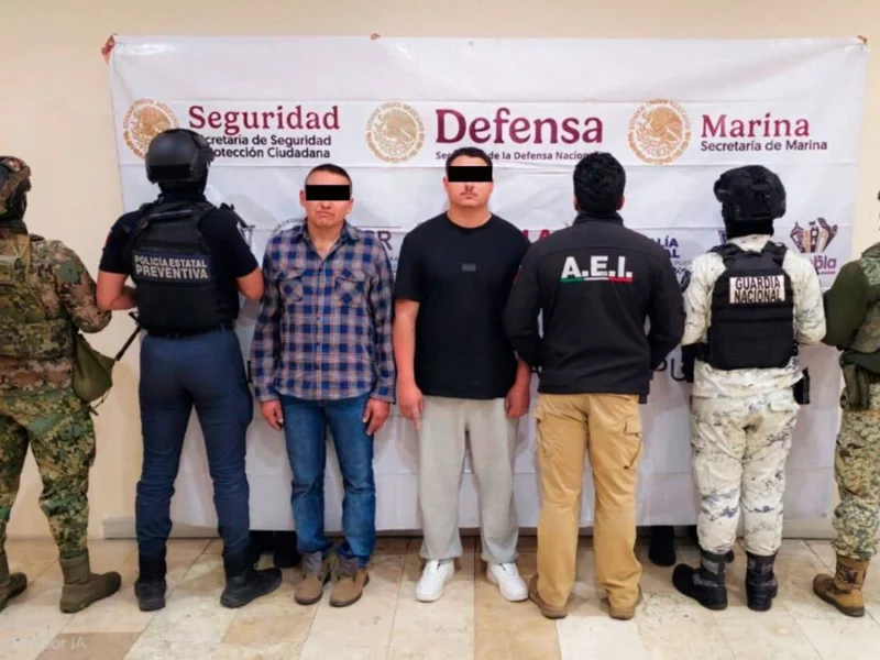 Caen dos presuntos cobradores del CJNG en San Matías Tlalancaleca