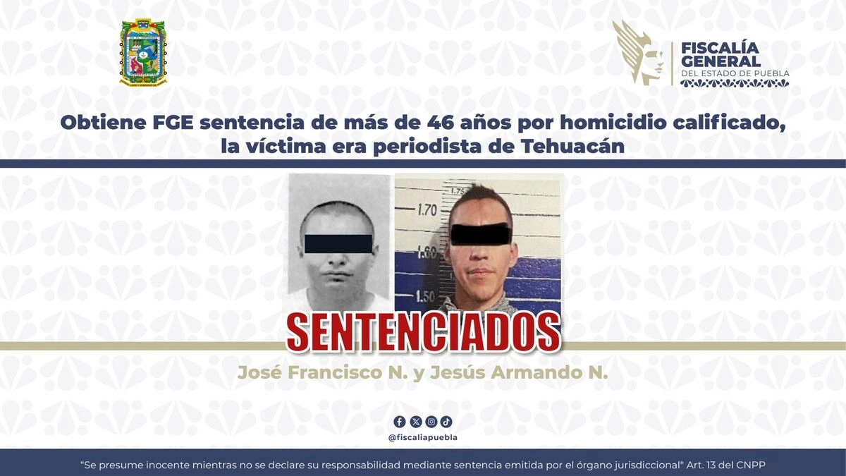 Condenan a 46 años de prisión a los asesinos del periodista Marco Aurelio en Tehuacán