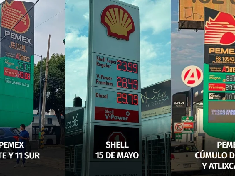 Gasolinera en Puebla exhibe costo de la Magna.