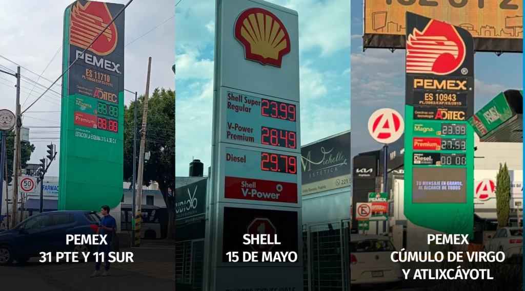 Las gasolineras de Puebla rompieron el acuerdo del gobierno federal para que la gasolina Magna no supere el precio de 24 pesos el litro, pues algunas de ellas ya rebasan este tope.