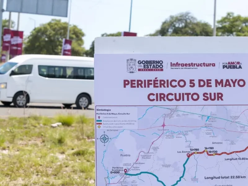 Postergan obra del Circuito Norte del nuevo Periférico de Puebla hasta 2027