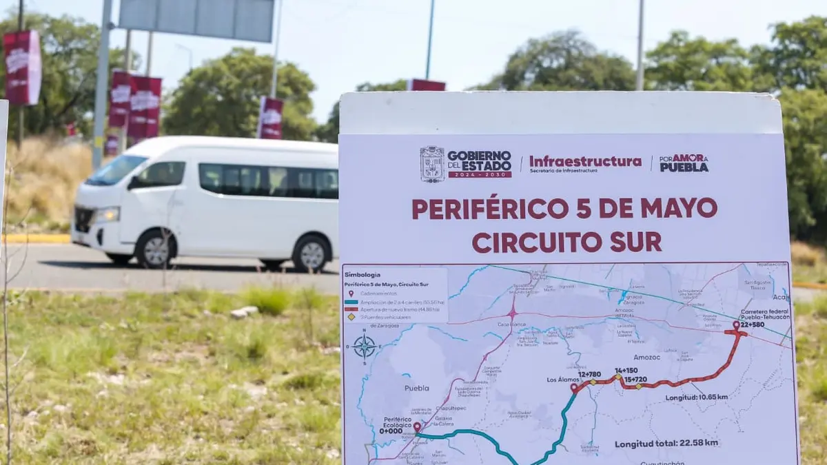 Postergan obra del Circuito Norte del nuevo Periférico de Puebla hasta 2027