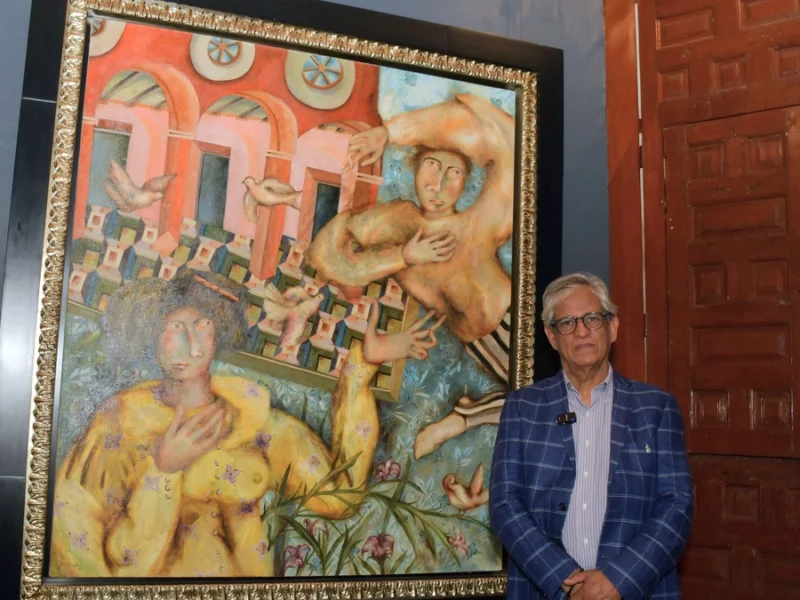 Recibe BUAP donación de pintura del artista José Bayro