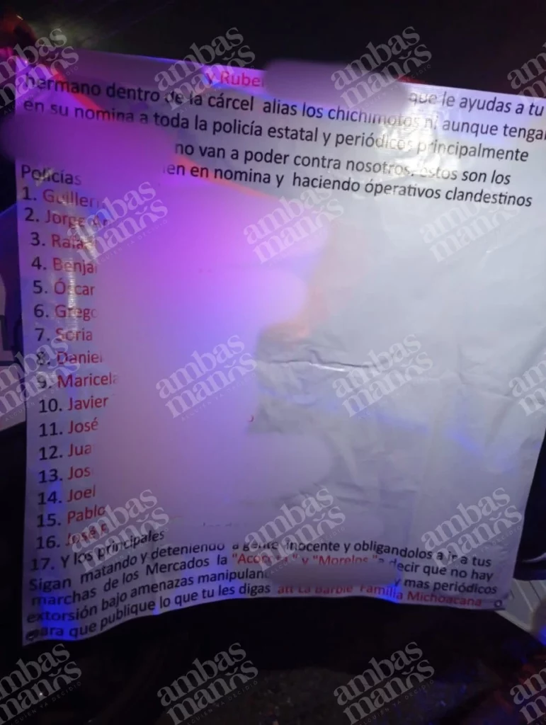 La Familia Michoacana dejó mensajes tras el ataque en Lomas 5 de Mayo contra los hermanos Iván y Rubén.