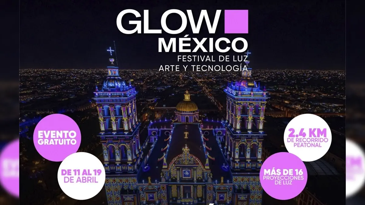 Imagen con información sobre Glow México 2026 que tendrá como sede Puebla.