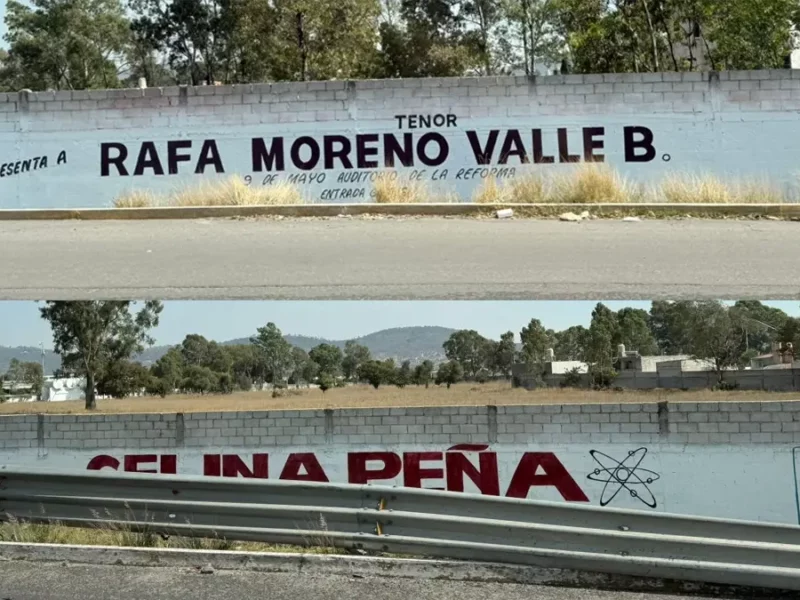 Pintan bardas de Moreno Valle y Celina Peña… sobre las de Artemisa