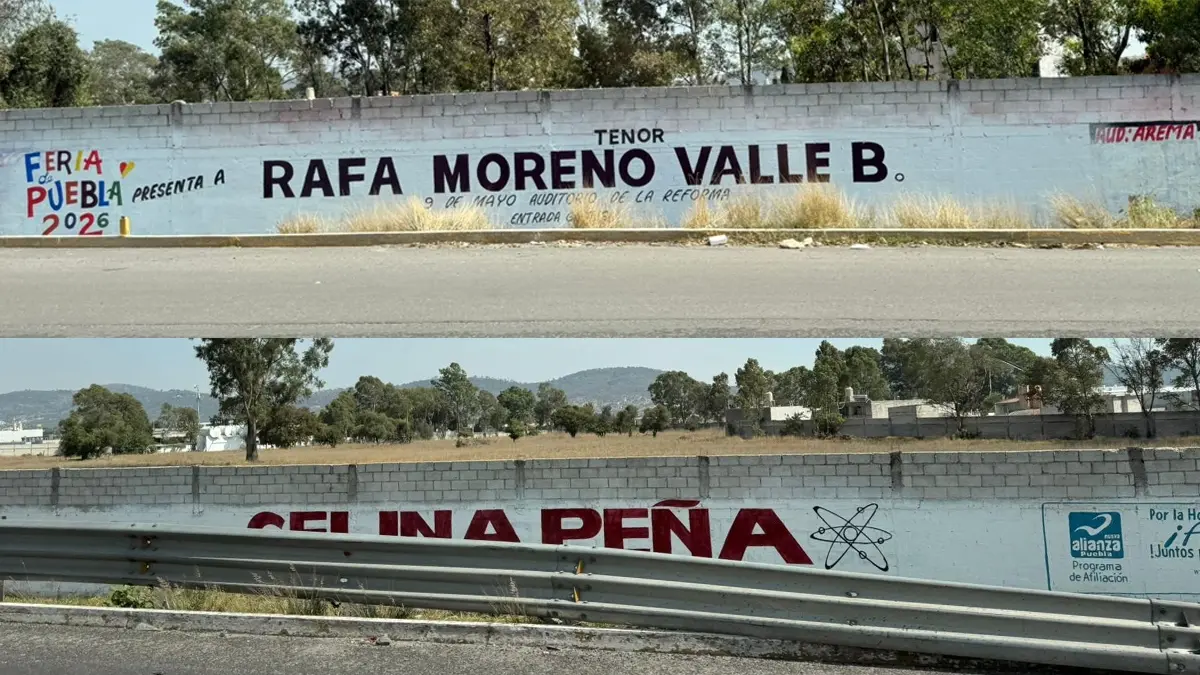 Pintan bardas de Moreno Valle y Celina Peña… sobre las de Artemisa