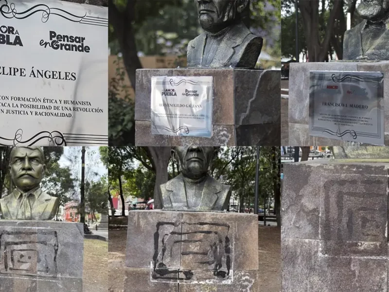 Por errores ortográficos, retiran las placas de los nuevos bustos del Paseo Bravo