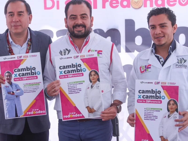Lanzan en Puebla campaña de redondeo en OXXO para la campaña “Médico Imparable”  
