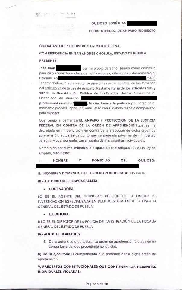 El sacerdote de Tecamachalco, José Juan Calixto, tramitó un amparo para evitar ser detenido.