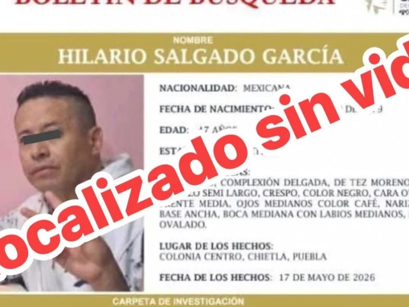 Hallan sin vida en un río de Atzala a Hilario Salgado, reportado como desaparecido