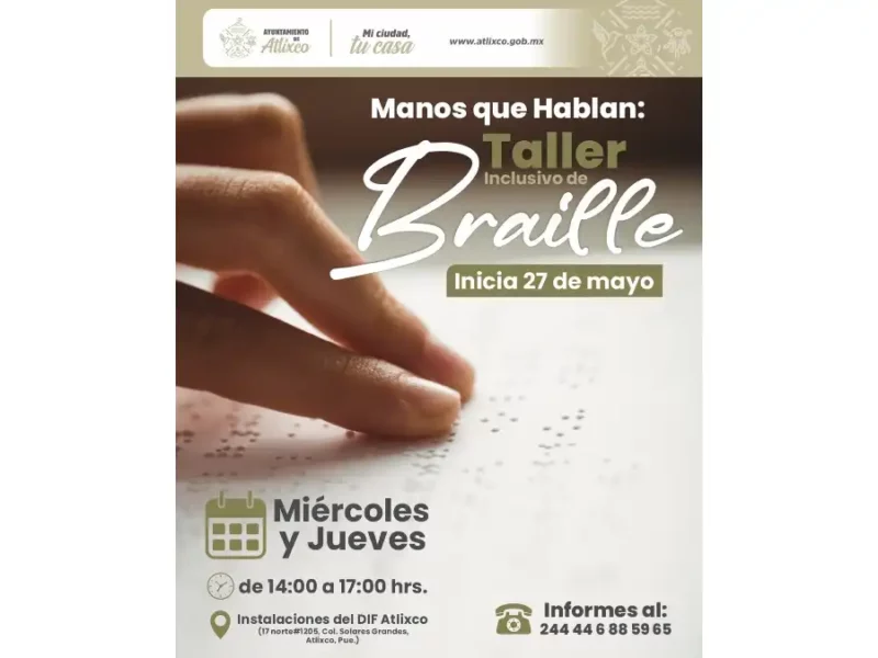 Atlixco fortalece la inclusión; Ariadna Ayala invita al taller de brille