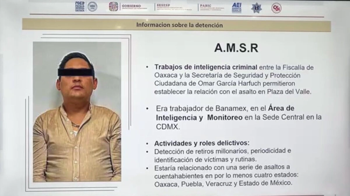 Empleado de Banamex dirigía desde CDMX asaltos a cuentahabientes en Puebla