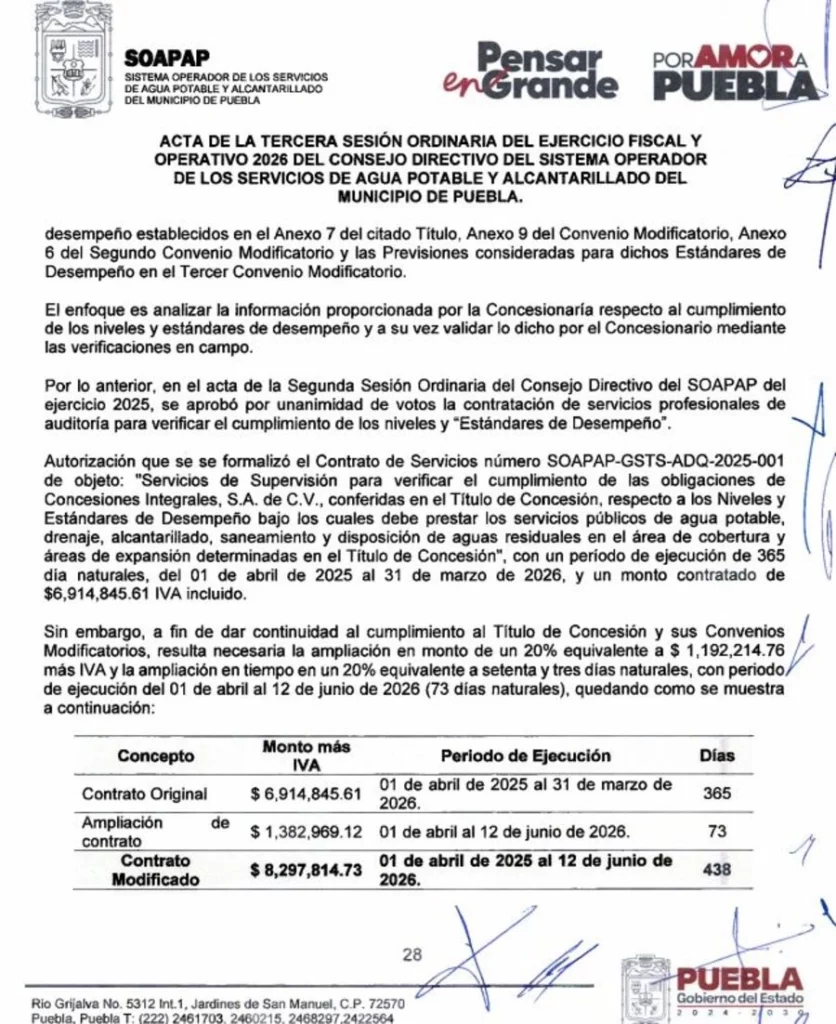 El gobierno de Alejandro Armenta contrató una auditoría externa contra la empresa Agua de Puebla.