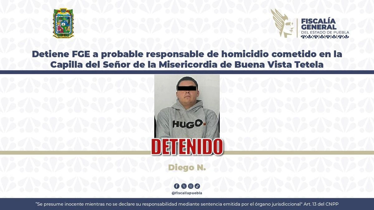 Se llama Diego y tiene apenas 18 años; lo acusan de matar a un pintor en la iglesia de Tetela