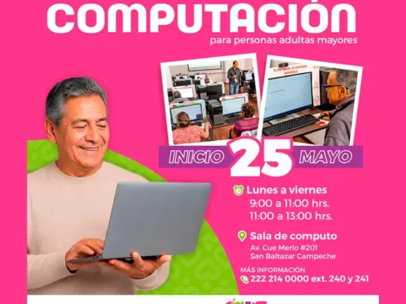 Anuncia DIF municipal de Puebla taller de computación para adultos mayores sin costo