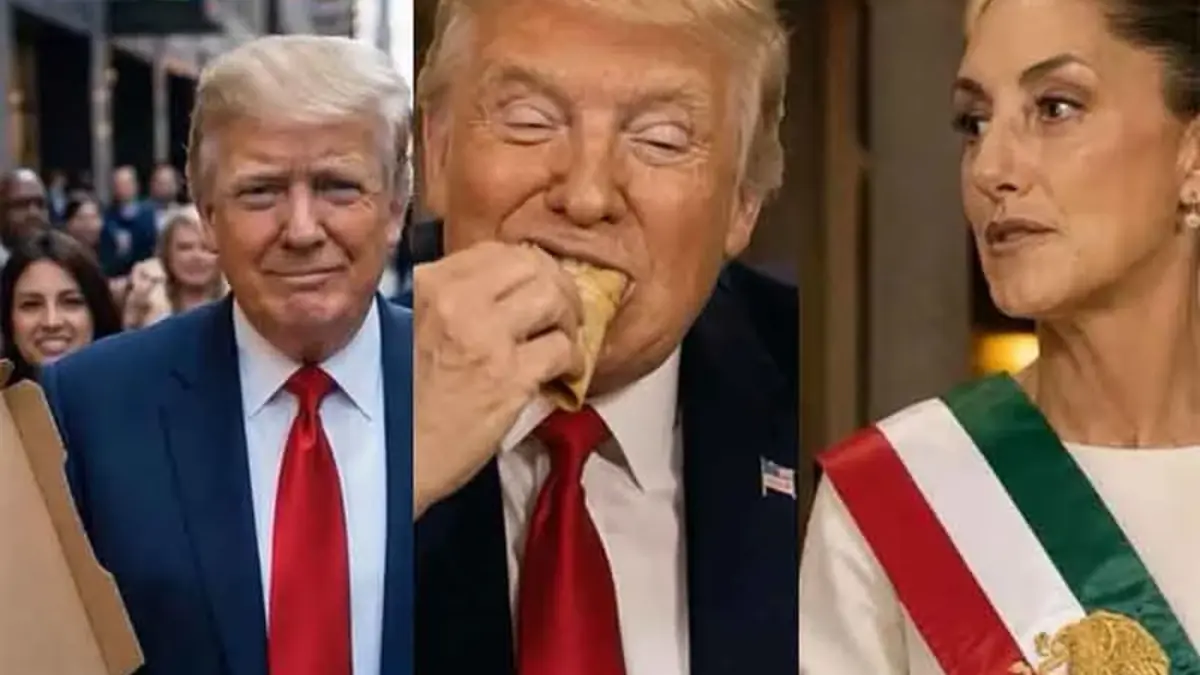 Trump publica polémico video generado con IA donde aparece comiendo tacos con Sheinbaum