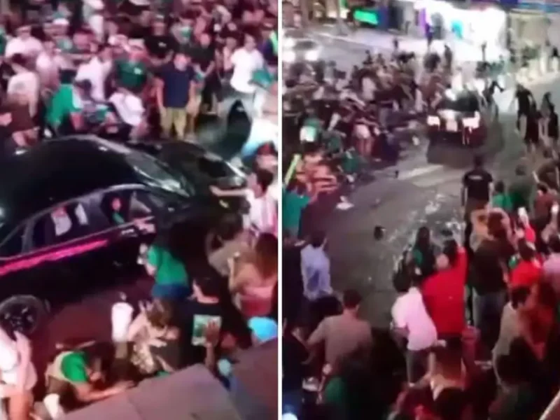Conductor embiste a aficionados que celebraban el triunfo de México en Cabo San Lucas