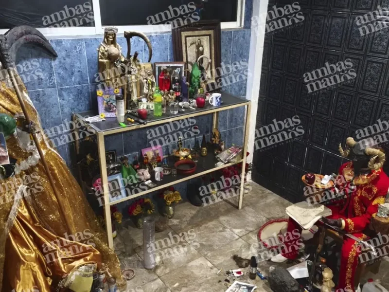 Así era el altar satánico que tenía “El Diablo” en Huauchinango