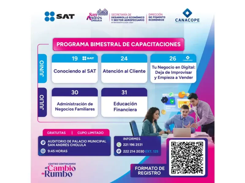 Capacitará Gobierno de San Andrés Cholula a emprendedores y empresas locales para el crecimiento de sus negocios