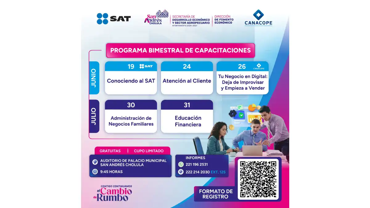 Capacitará Gobierno de San Andrés Cholula a emprendedores y empresas locales para el crecimiento de sus negocios