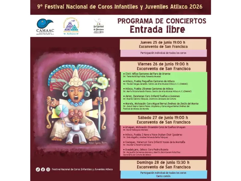 Atlixco, sede del 9º festival nacional de coros infantiles y juveniles