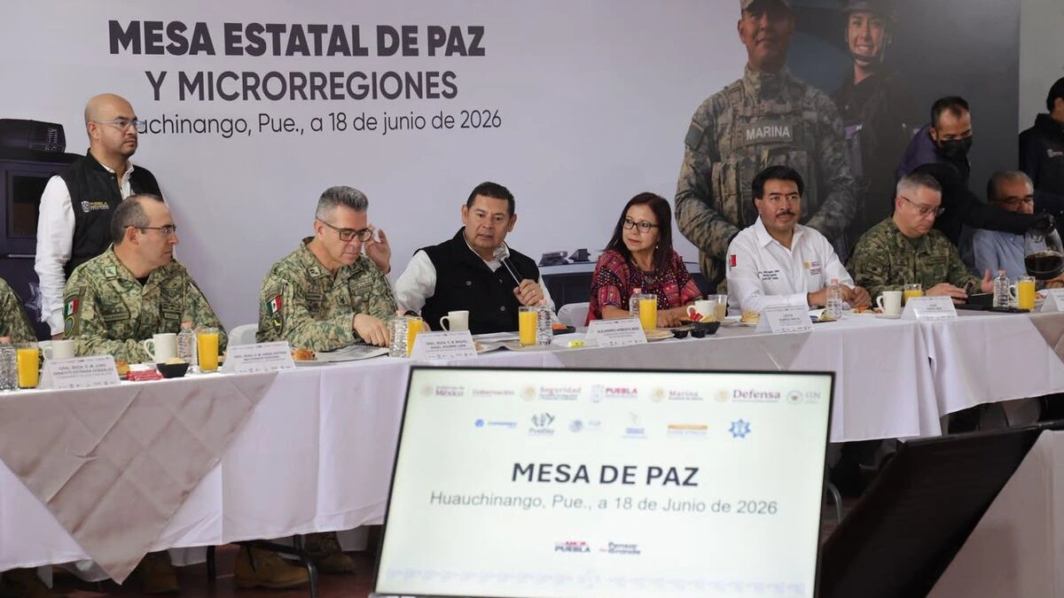 Autoridades de Hidalgo y Veracruz participan en la mesa de seguridad desde Huauchinango