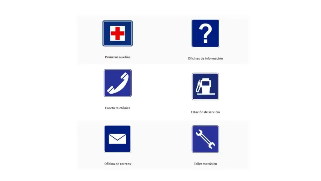 Seis señales informativas.