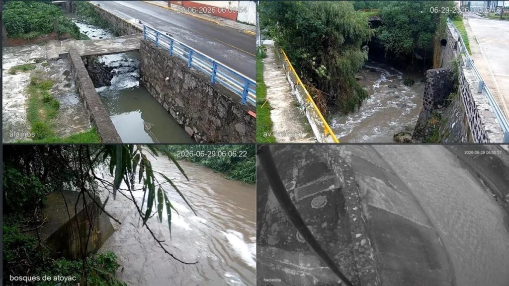 En Puebla, una de las zonas afectadas por la lluvia fue el Puente Negro. 