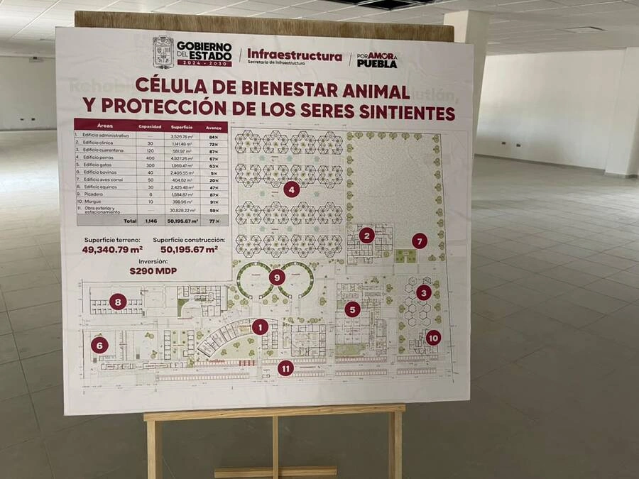 La Célula de Bienestar Animal, que estará lista para septiembre, abarca cinco hectáreas.