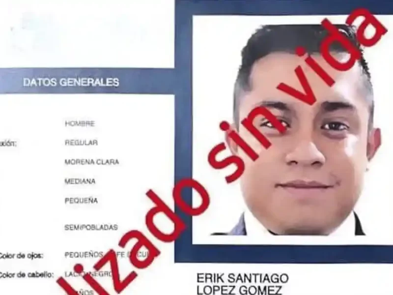 Confirman muerte de Erik Santiago; era buscado tras desaparecer luego de viajar a la CDMX