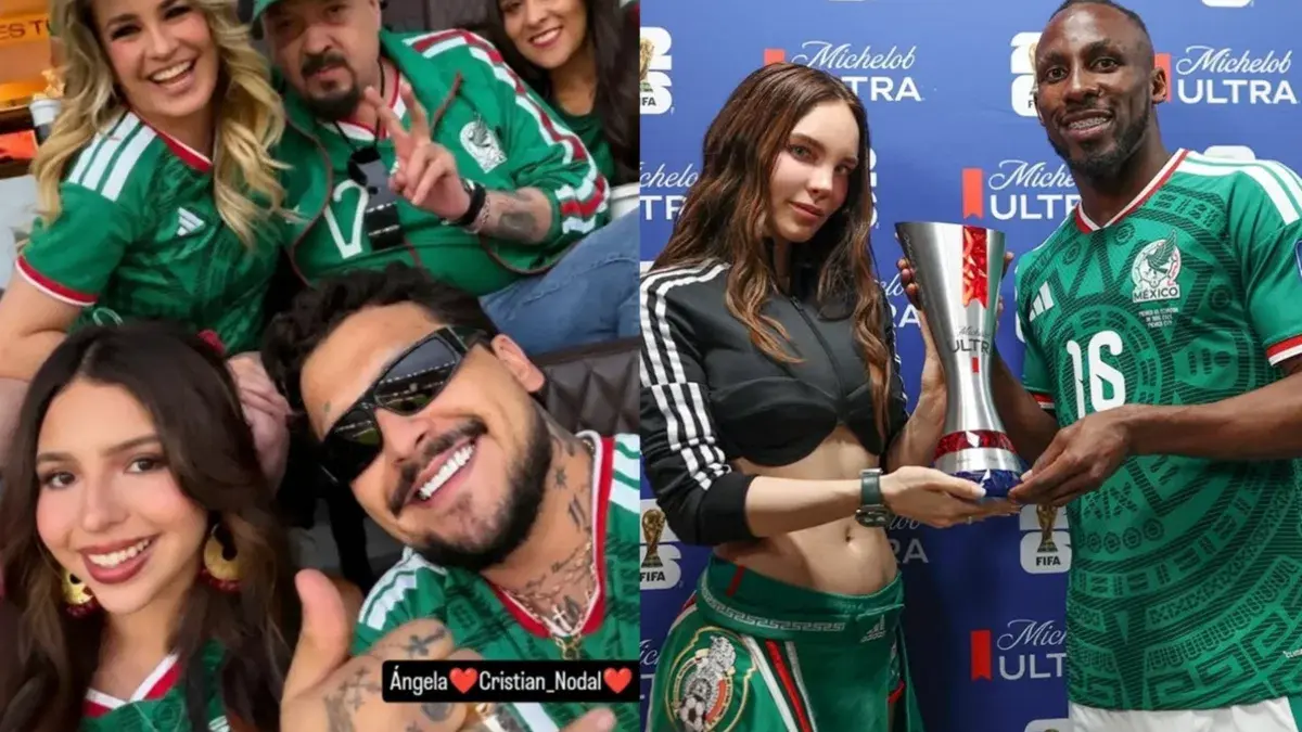 Partido de México contra Ecuador reúne a Belinda, Nodal y Ángela Aguilar