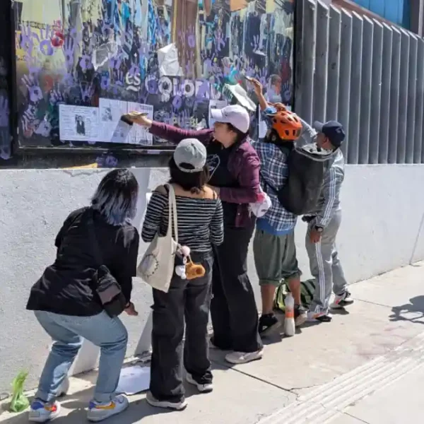Voz de los Desaparecidos realiza pega solidaria de fichas de búsqueda en Puebla