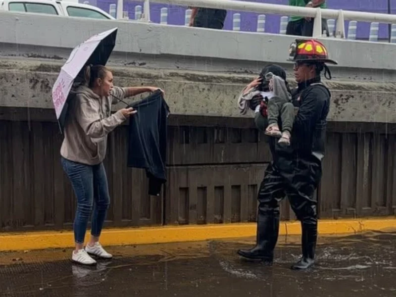 Lluvia deja inundaciones, rescates y caída de árboles en Puebla