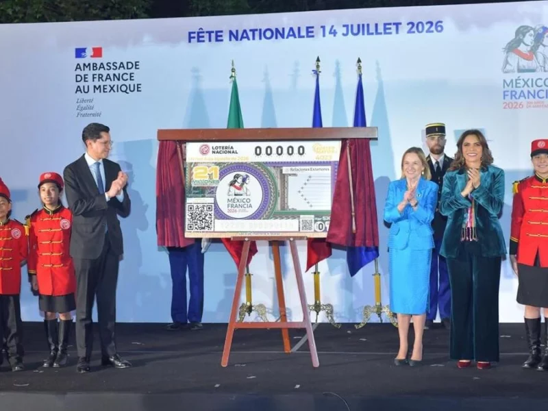 Celebran relaciones diplomáticas México-Francia con billete de Sorteo Mayor de Lotería Nacional