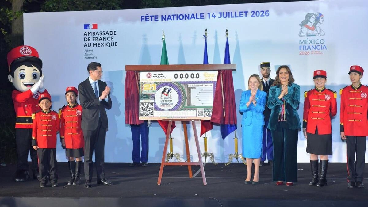 Celebran relaciones diplomáticas México-Francia con billete de Sorteo Mayor de Lotería Nacional